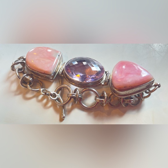 Sterling Silver Amethyst Gemstone Bracelet - Picture 1 of 5